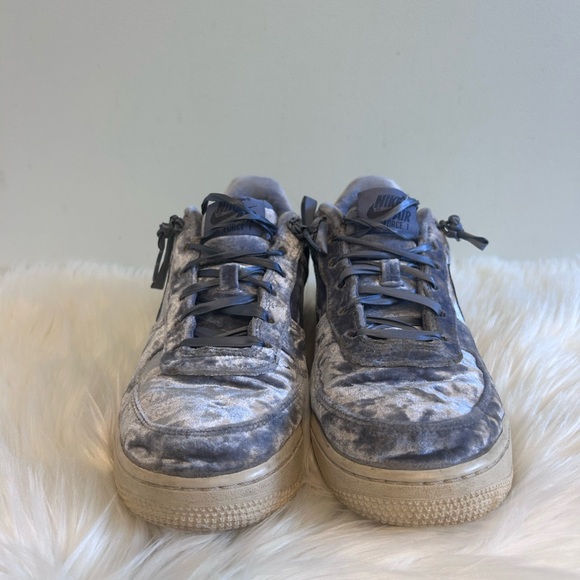 Nike Air Force 1 Low LV8 Dark Sky Blue Crushed Velvet Sneakers! - Picture 6 of 9